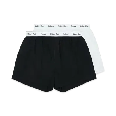 CK1 PALACE Woven Boxers 2Pk "Classic White / Black"