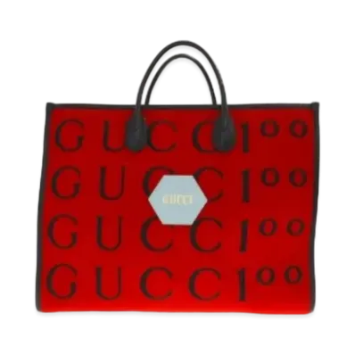 GUCCI 100th Anniversary Large Tote Bag "Red"