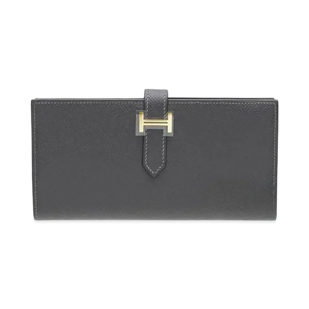 Hermes Bearn Soufflet Veau Epsom "Graphite/Gold"
