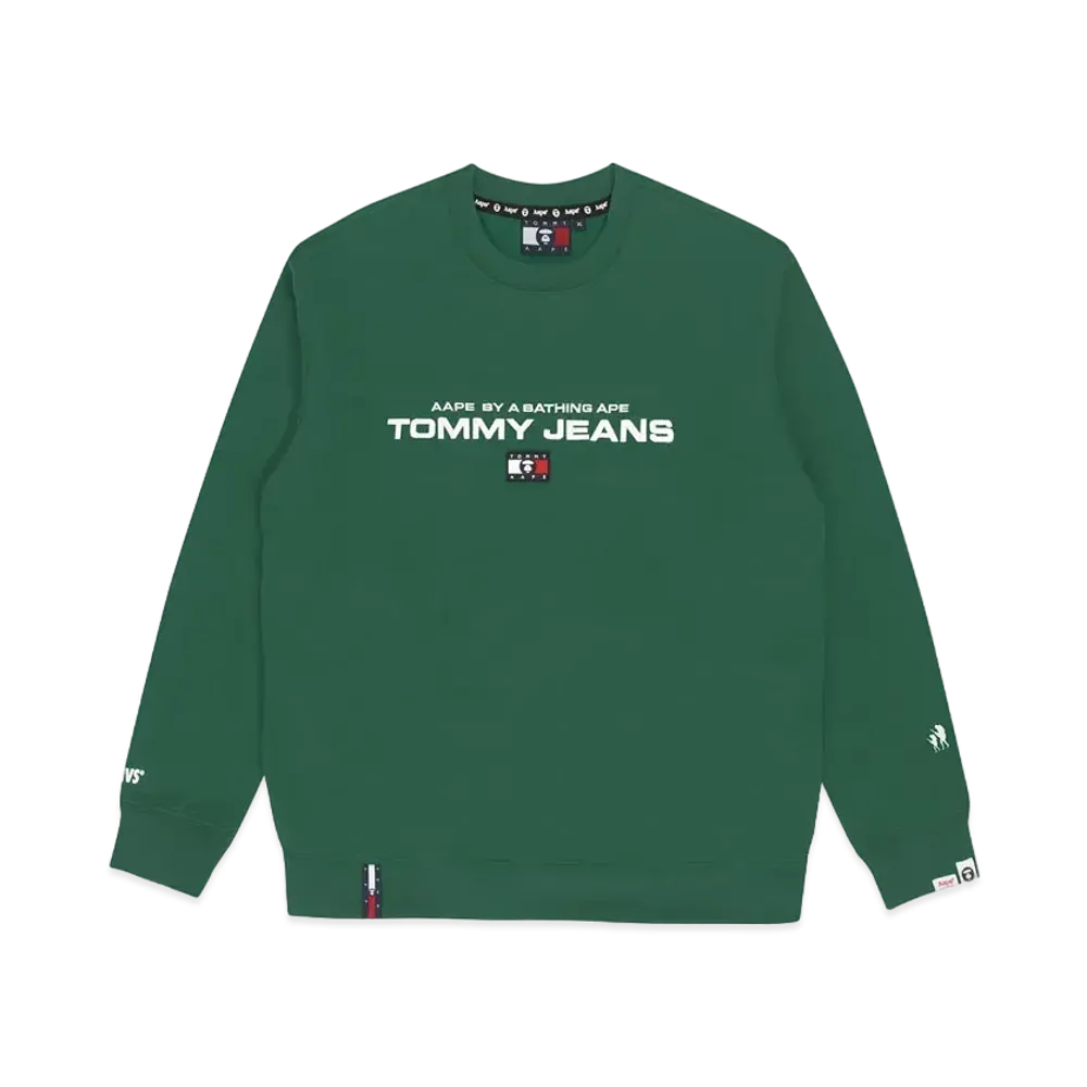 AAPE x Tommy Crew Neck Logo Sweater "Green"
