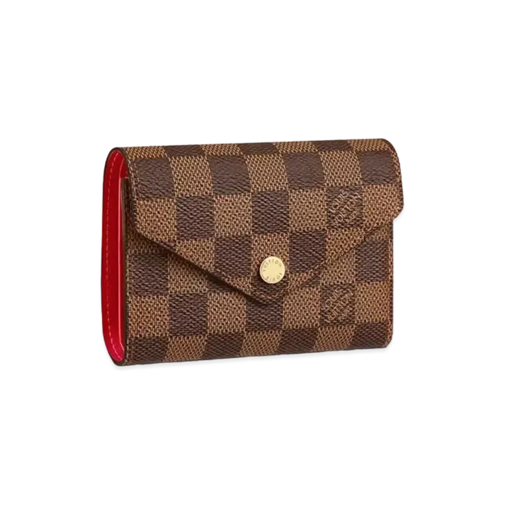 Louis Vuitton Victorine Wallet Damier Ebene "Red"