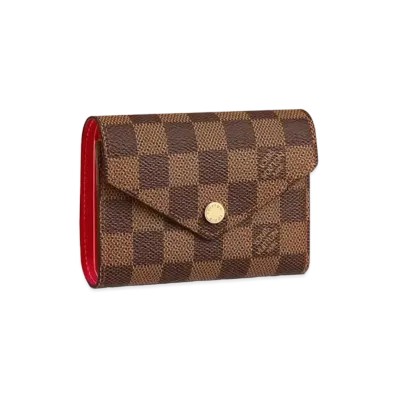 Louis Vuitton Victorine Wallet Damier Ebene "Red"