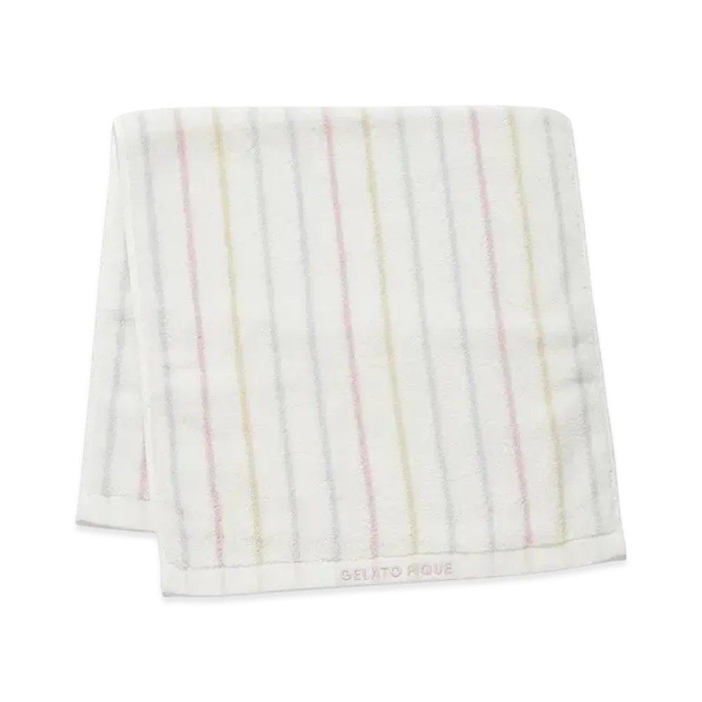 GELATO PIQUE Colorful Stripes Face Towel "Off White"