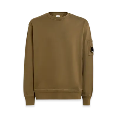 C.P. Company Cotton Diagonal Fleece Lens Sweatshirt "Ivy Green"