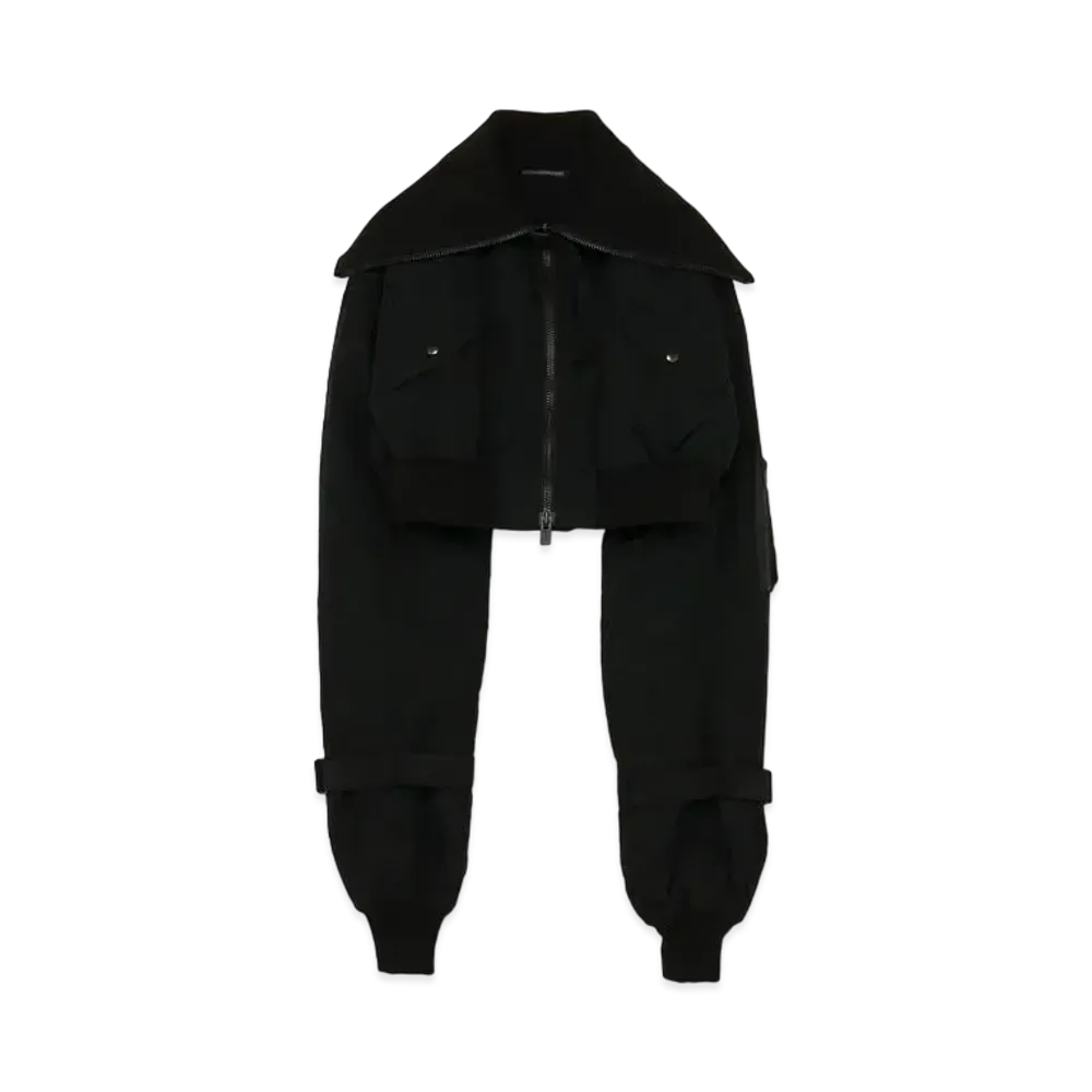 Yohji Yamamoto TA MEMORY TAFTA HIGH COLLAR SHORT MA-1 "Black"