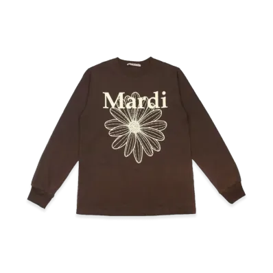 Mardi Mercredi T-Shirt Long Sleeve Flowermardi "Brown Cream"