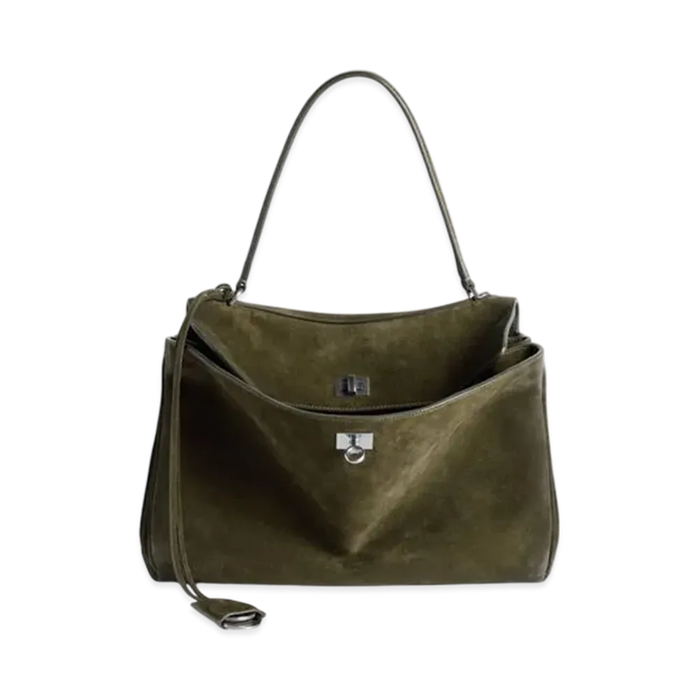 BALENCIAGA Rodeo Handbag Medium "Light Espresso"