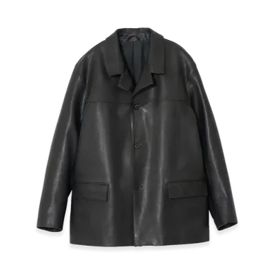 YOKE Calf Nappa Leather Jacket "Black"