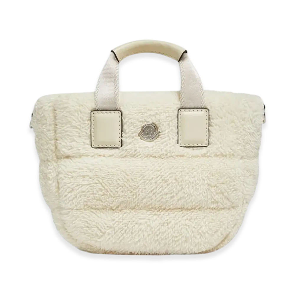 MONCLER Caradoc Shearling Mini Tote "White"