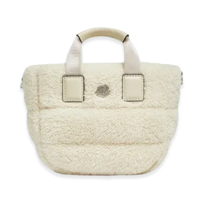MONCLER Caradoc Shearling Mini Tote "White"