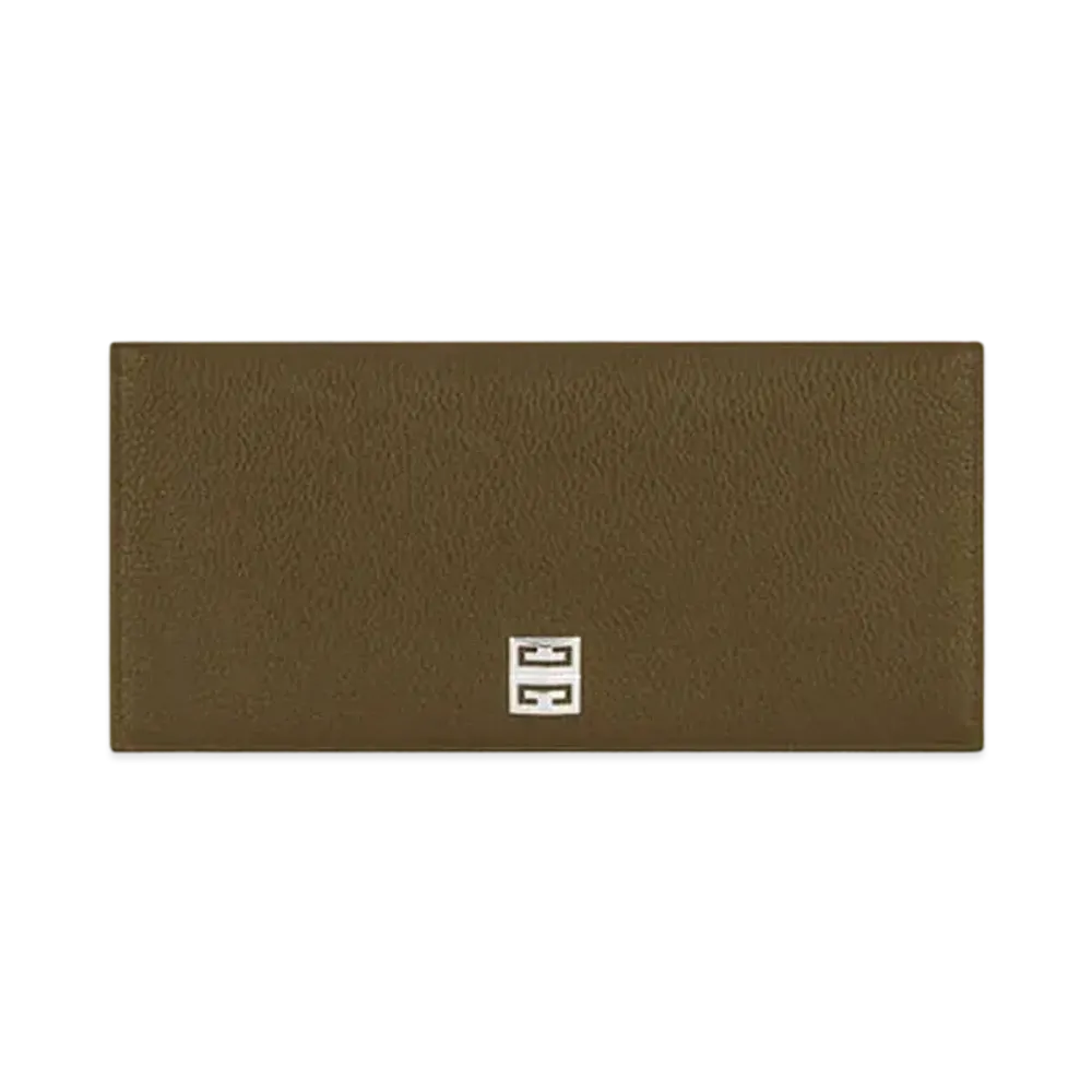 GIVENCHY Long Wallet with Flap in Grained Leather "Khaki"
