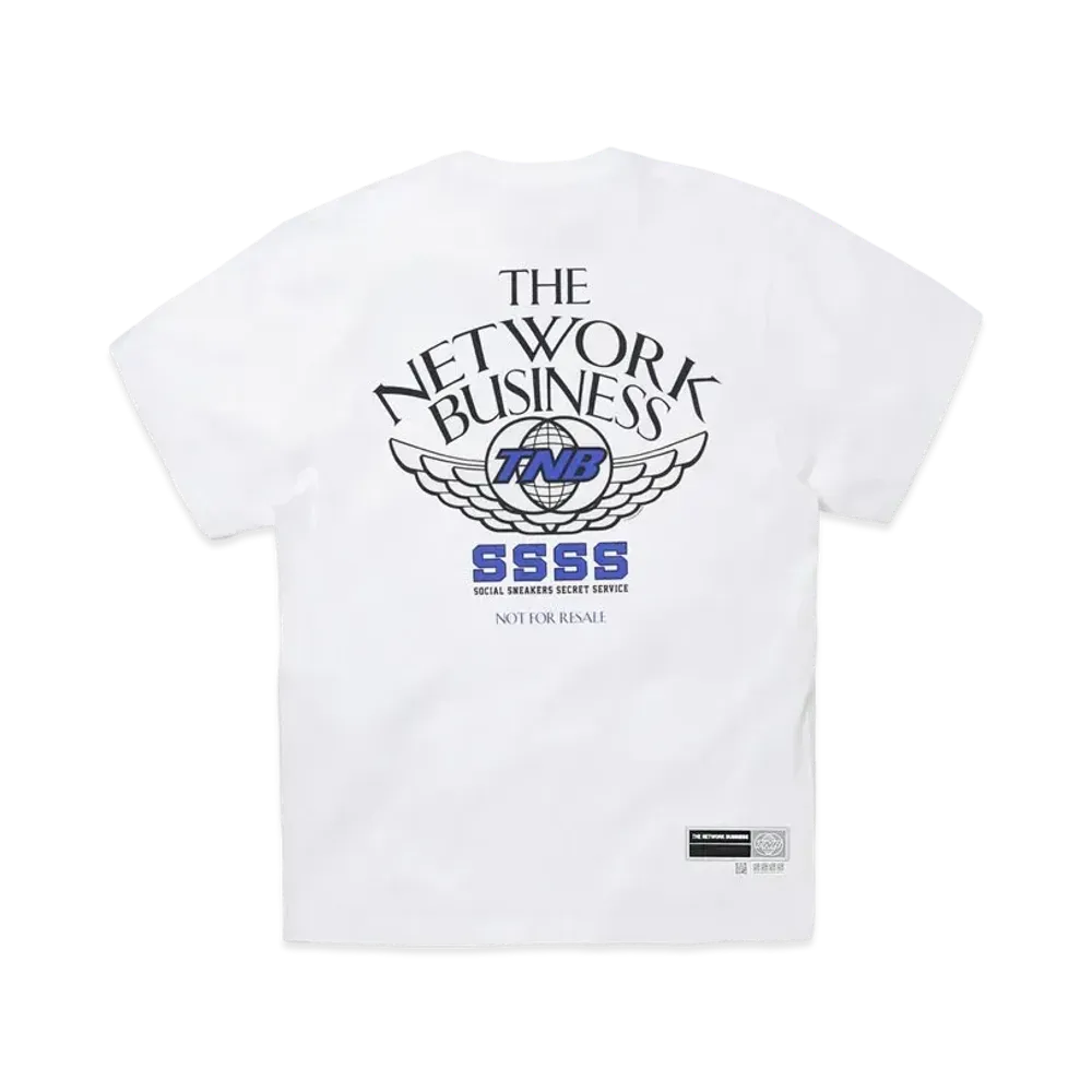 THE NETWORK BUSINESS WING T-shirt "White × Blue" TNBC015-0017