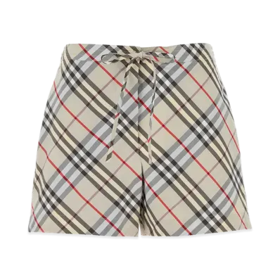 Burberry Women's Embroidered Poplin Shorts "Beige"