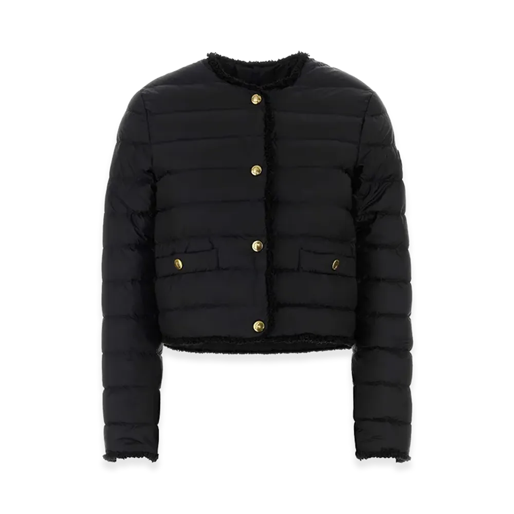 MONCLER Women's Nylon Fleurs Down Jacket "Black"
