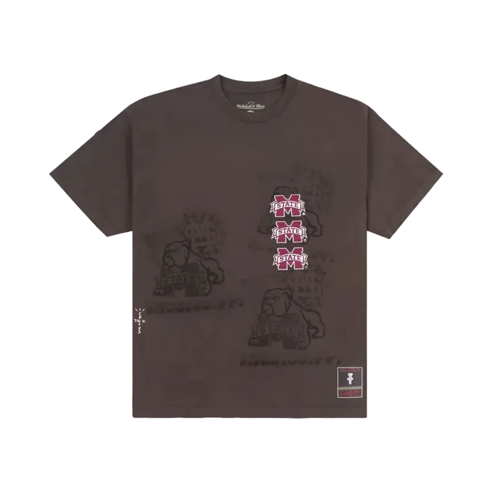 Travis Scott x M&N x Mississippi State University Seal Tee "Brown"