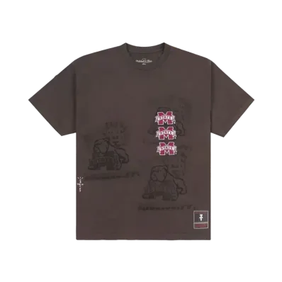 Travis Scott x M&N x Mississippi State University Seal Tee "Brown"