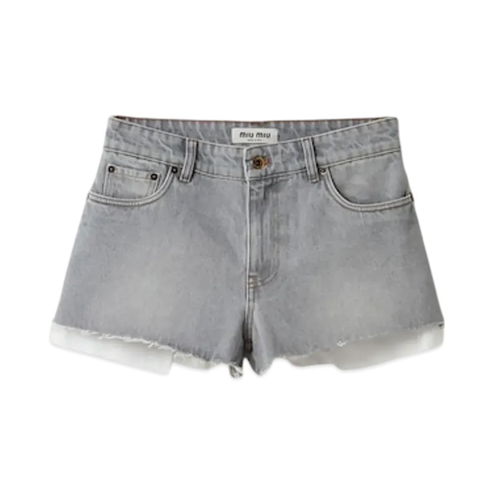 MIU MIU Women's Denim Shorts "Grey"