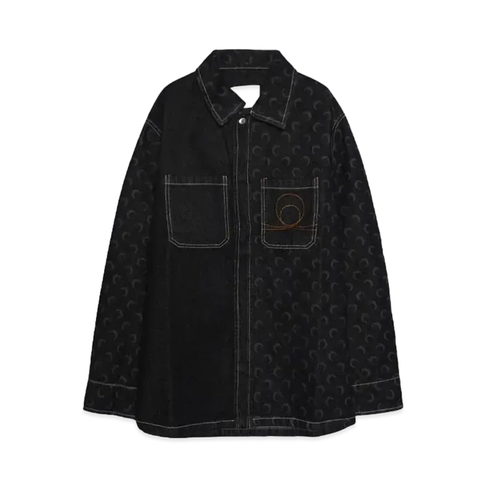 Marine serre MOON LASER DENIM OVERSHIRT "BLACK"