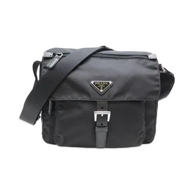 PRADA Vela Nylon Shoulder Bag "Black"