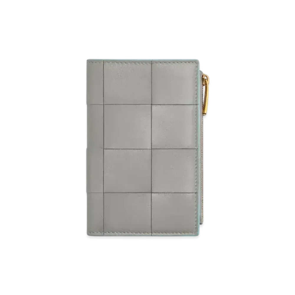 Bottega Veneta Cassette Medium Bi-Fold Wallet "Sterling/Zenith"