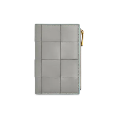 Bottega Veneta Cassette Medium Bi-Fold Wallet "Sterling/Zenith"