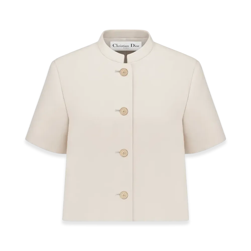 Dior Women's Short Sleeved Jacket Wool and Silk "White"
