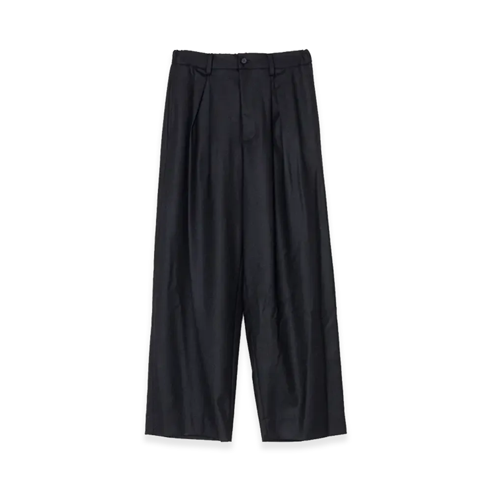 ssstein Wool Flannel Easy Wide Trousers "Black"