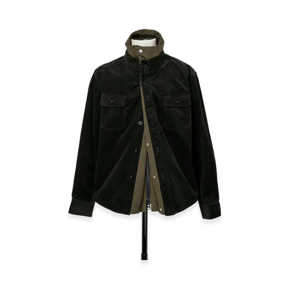 sacai Corduroy Shirt "Black/Khaki"