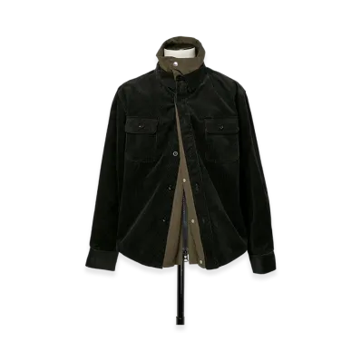 sacai Corduroy Shirt "Black/Khaki"