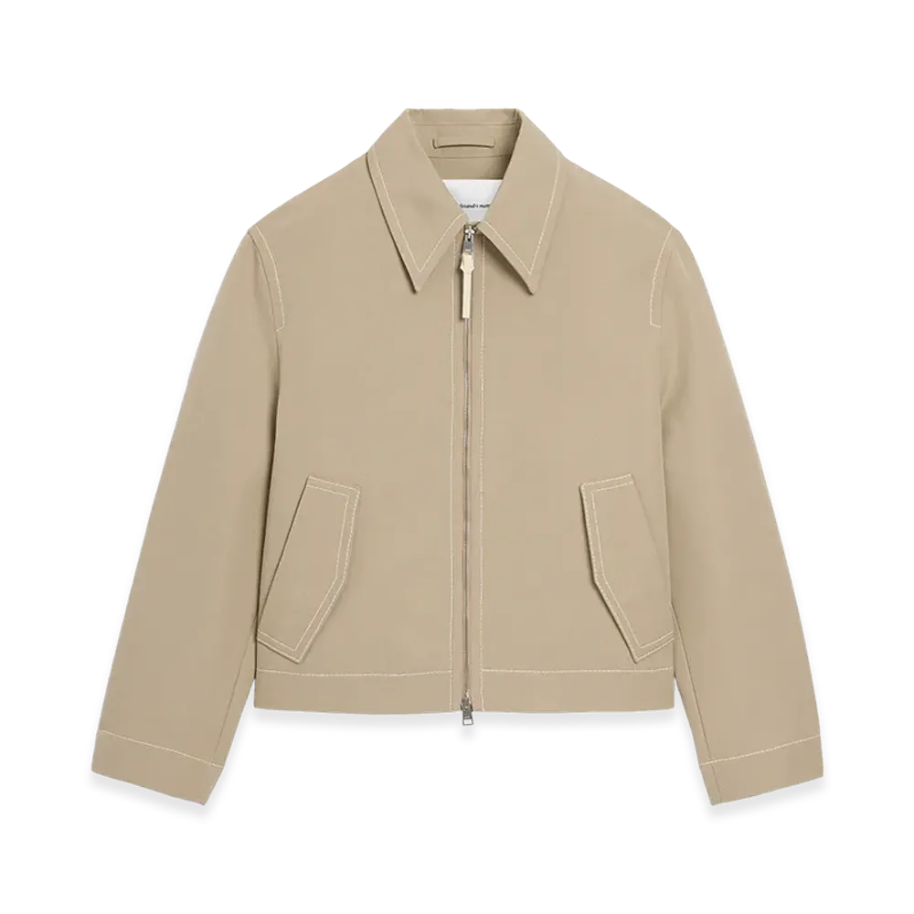 AMI PARIS Cotton Zipped Jacket "Beige"