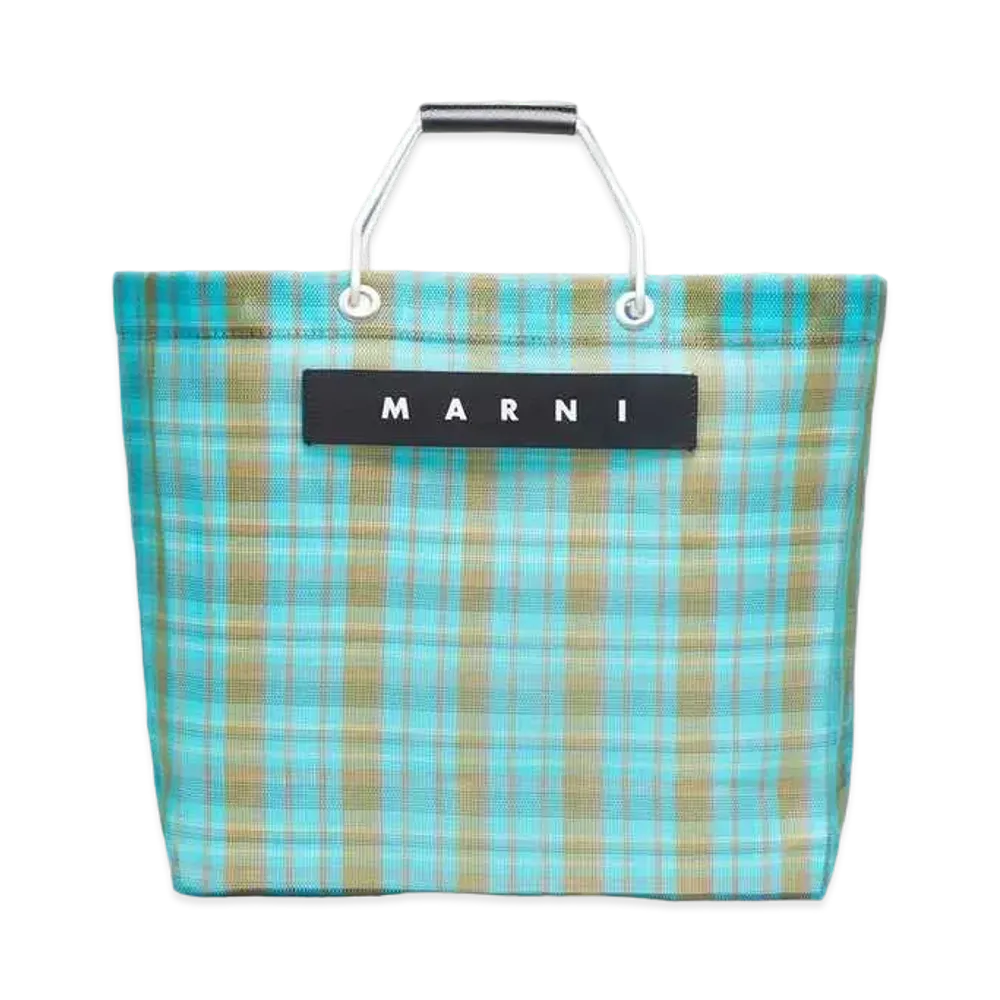 Marni Pale Blue & Green Marni Market Bag "Musk"