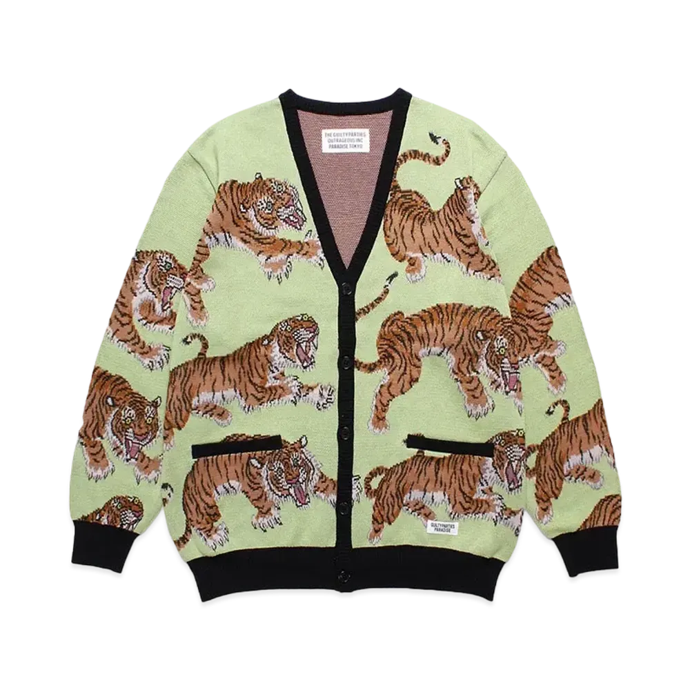 WACKO MARIA Tim Lehi / Jacquard Knit Cardigan "Light Green"