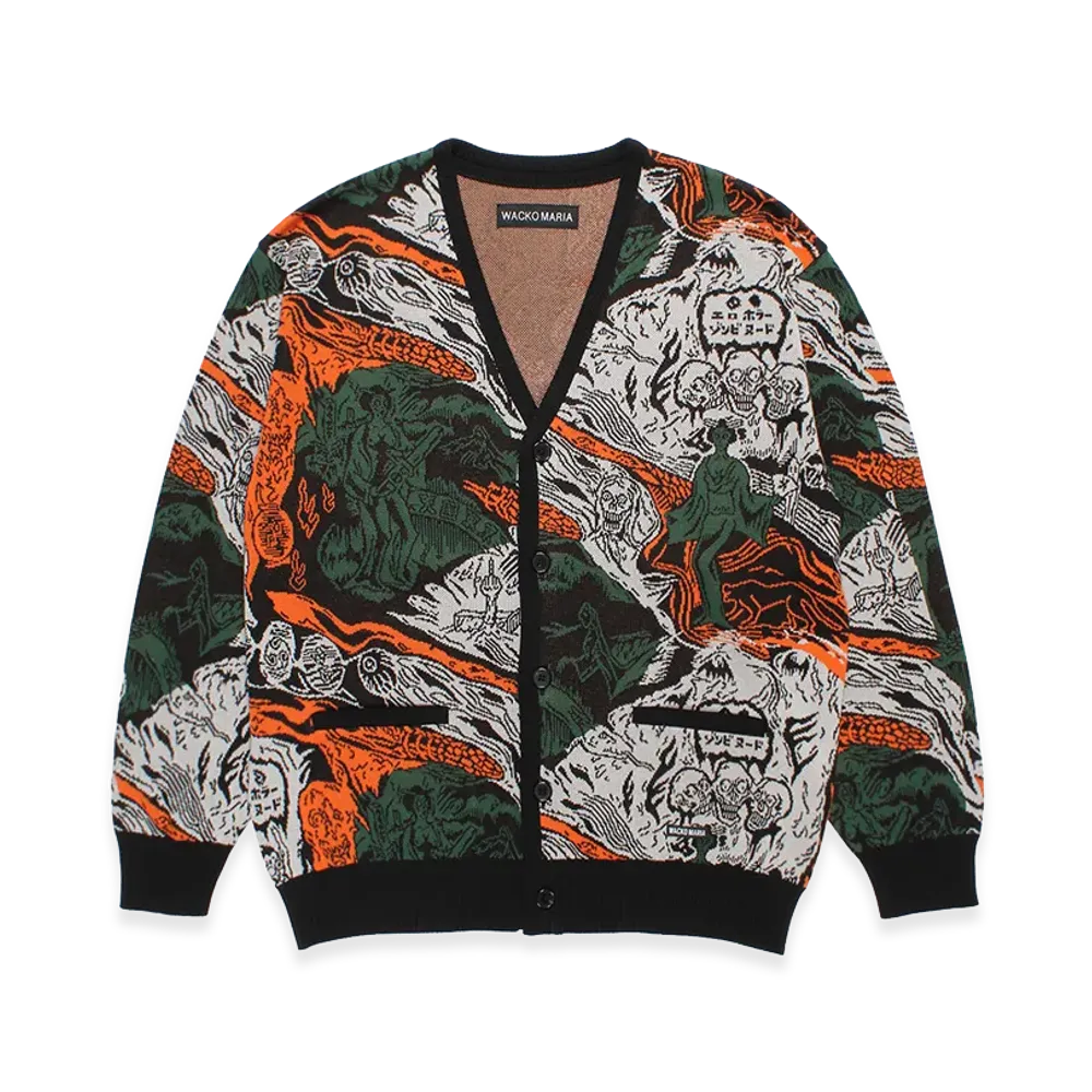 WACKO MARIA Jacquard Knit Cardigan "Gray"