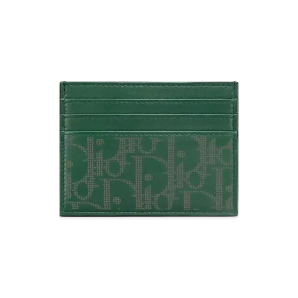 Dior World Tour Card Holder Dior Oblique Galaxy Leather "Green"