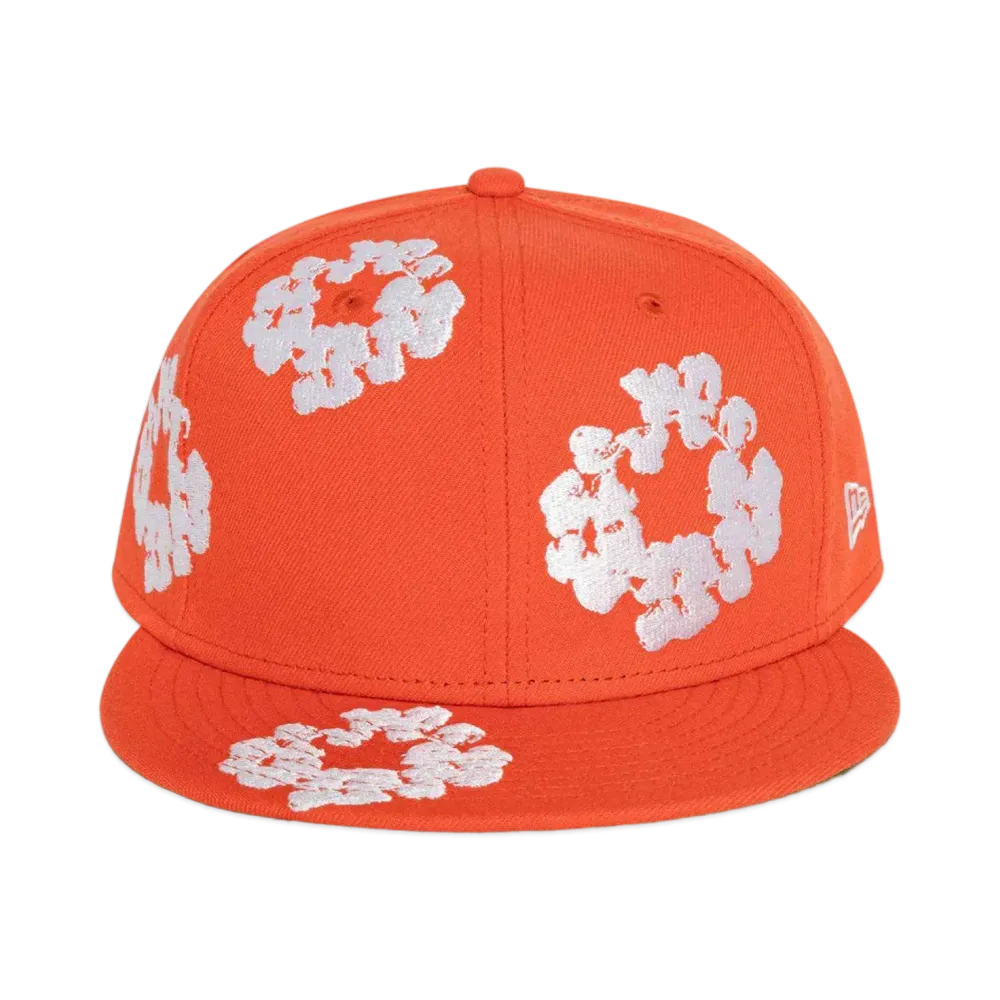 DENIM TEARS x New Era Cotton Wreath 59Fifty "Orange"