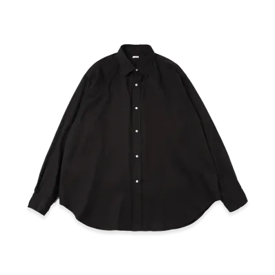 A.PRESSE Double Weave Twill Regular Collar Shirt "Black"