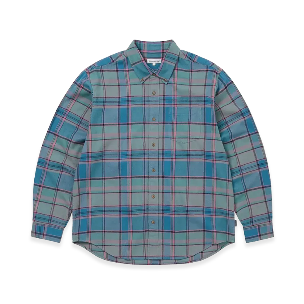 thisisneverthat Flannel Check Shirt "Teal Blue"