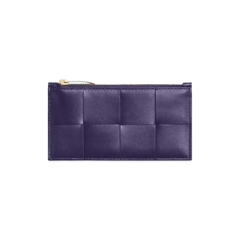 Bottega Veneta Zipped Card Holder "Raisin"