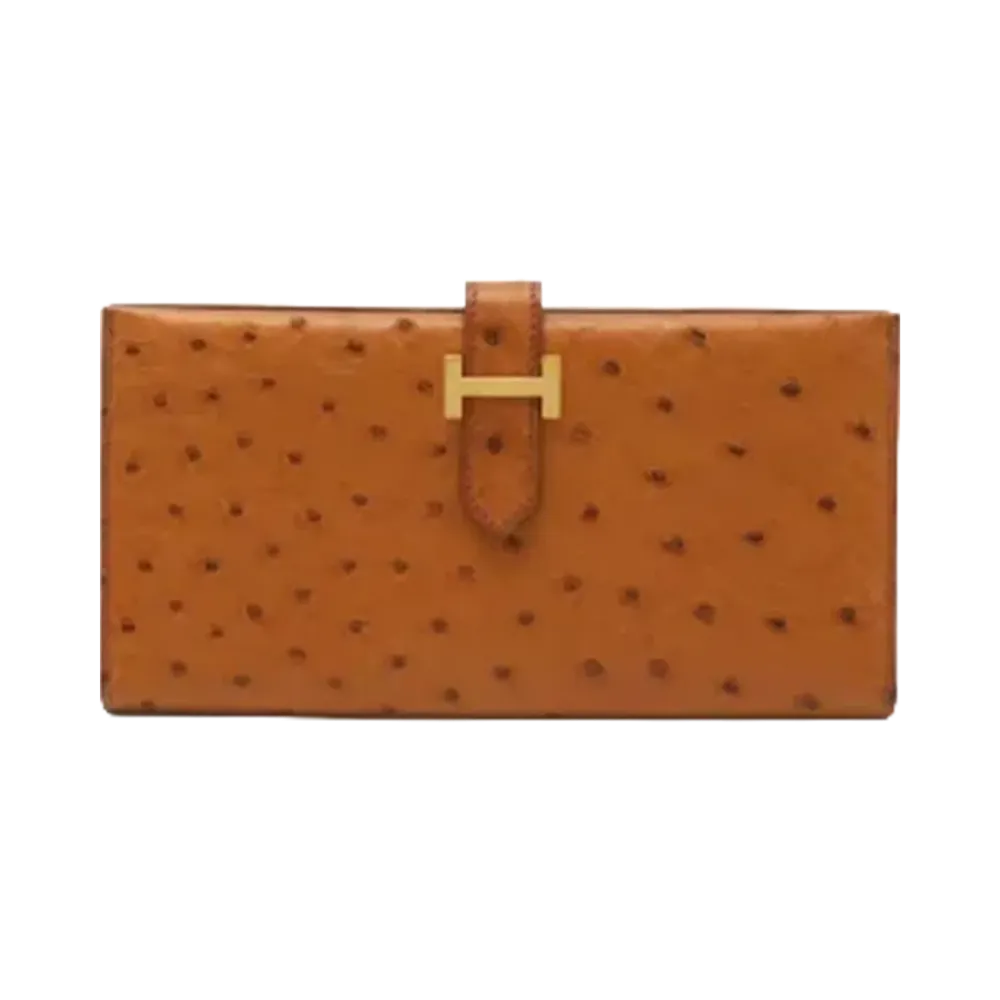 Hermes Bearn Classic Ostrich "Brown"