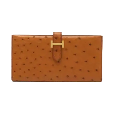 Hermes Bearn Classic Ostrich "Brown"