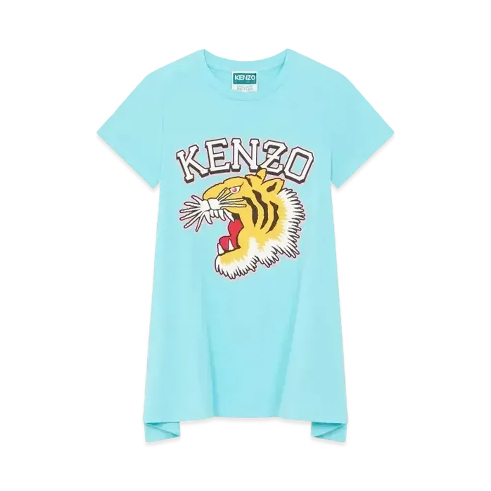 KENZO Short Sleeve Dress "Turquoise"
