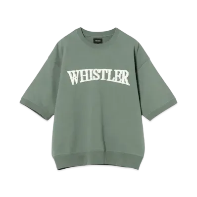 BEAMS Overdyed Print Half-Sleeve Sweatshirts "Green"