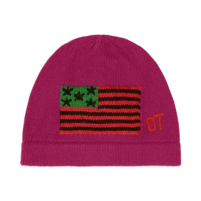 DENIM TEARS DT Flag Beanie "Pink"
