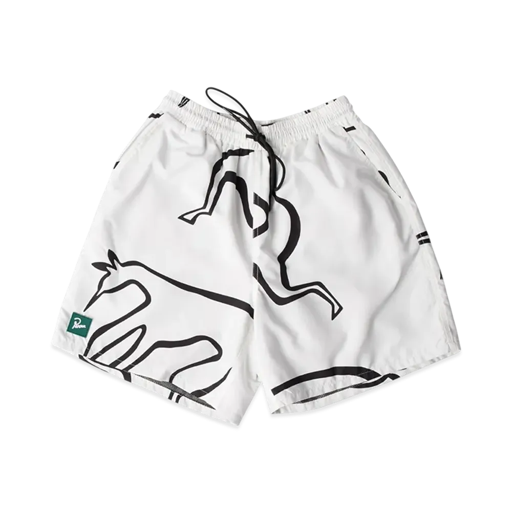 by Parra Yoga Walks Swim Shorts "White"
