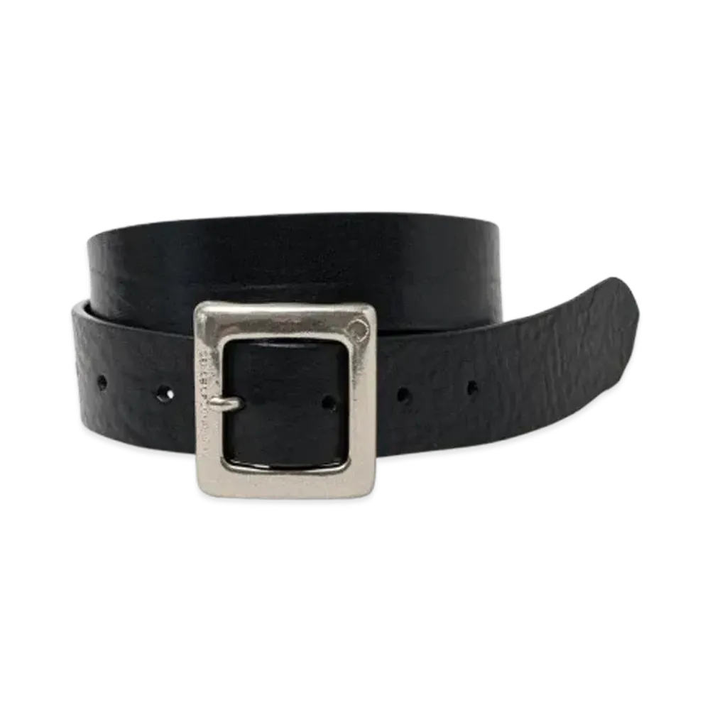 RATS Leather Belt "Black/Silver"