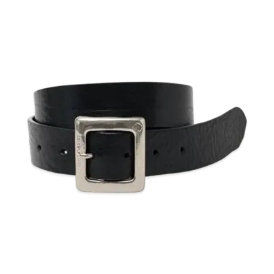 RATS Leather Belt "Black/Silver"