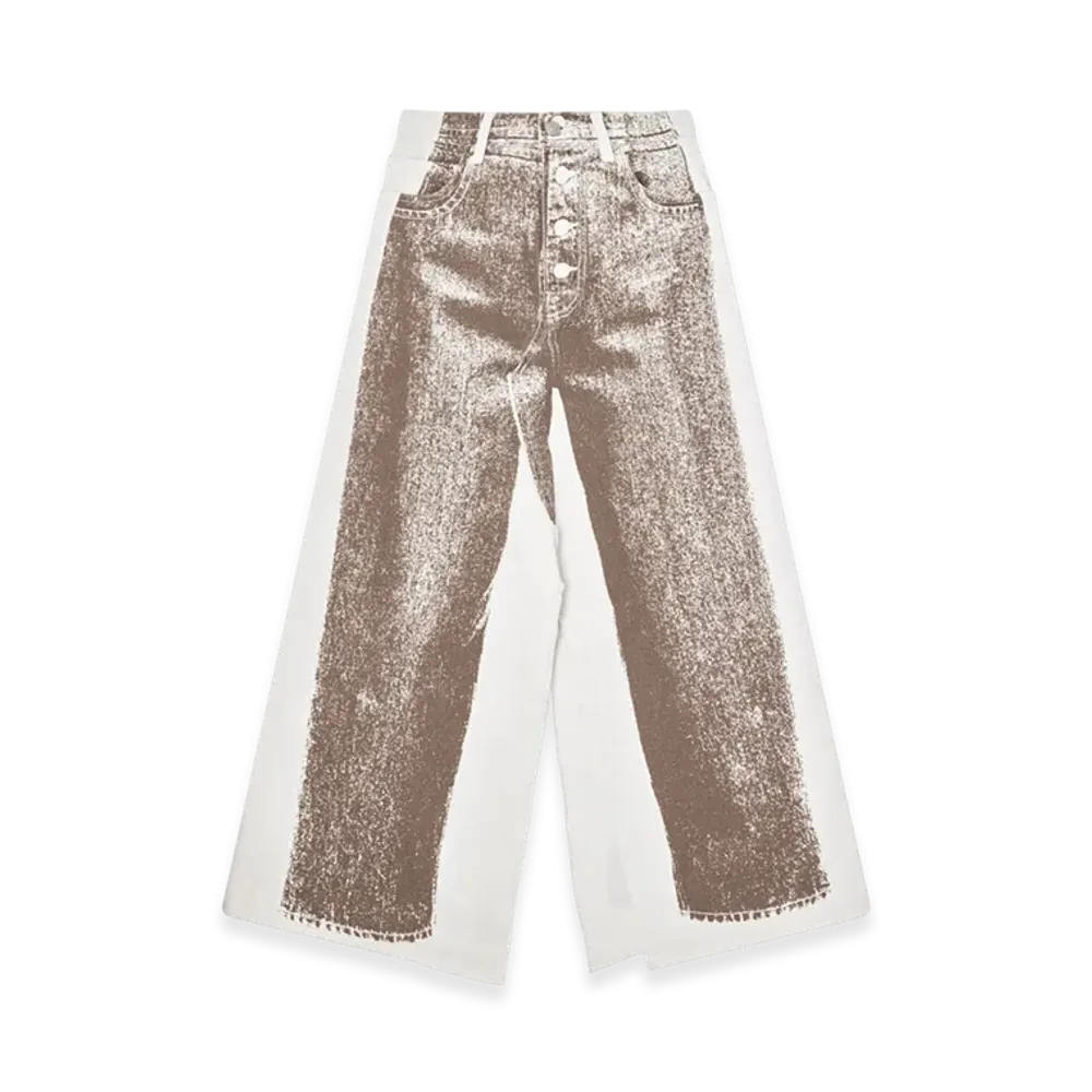 MM6 Maison Margiela Women's Trompe L'oeil Denim Skirt "Orange"