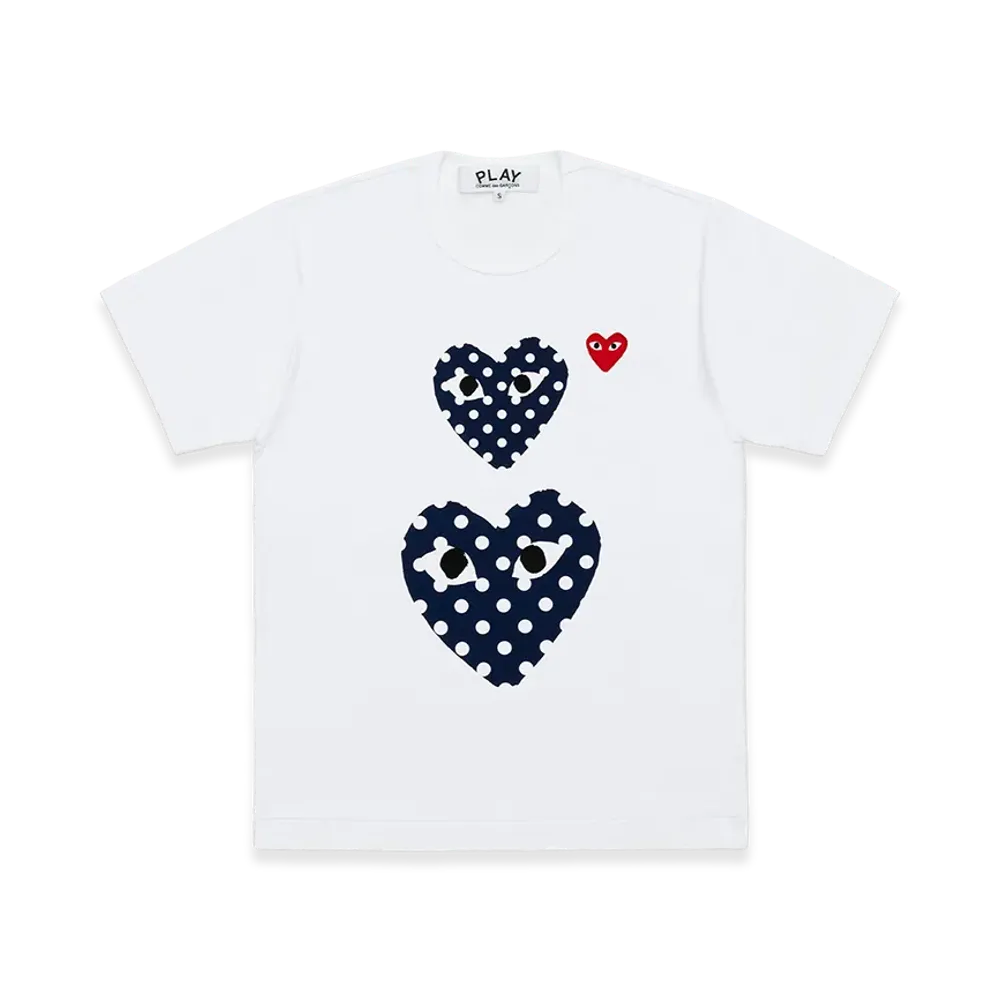 PLAY COMME des GARCONS Cotton Jersey Print "White/Navy"