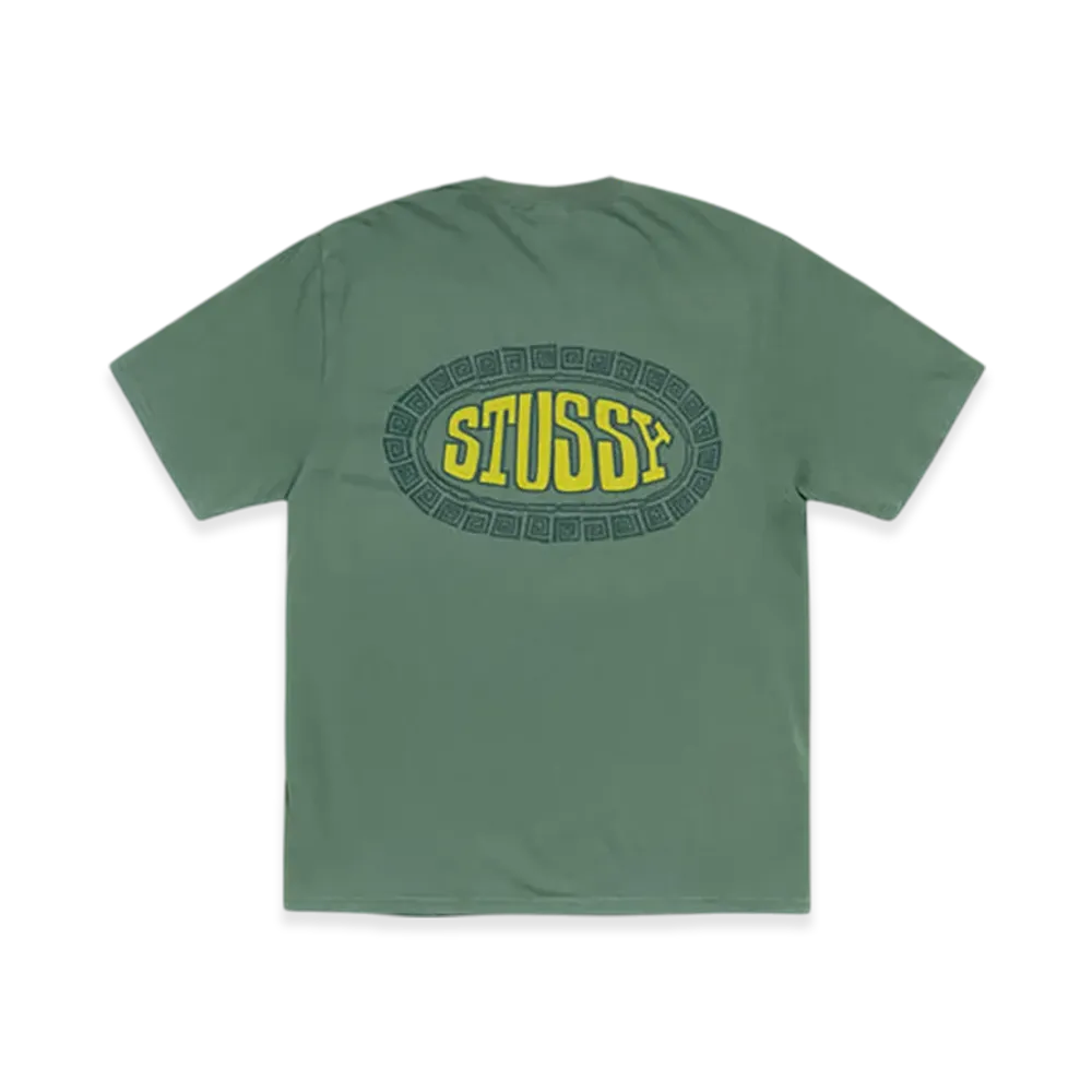 Stussy Tile Oval Tee Pigment Dyed "Pine"