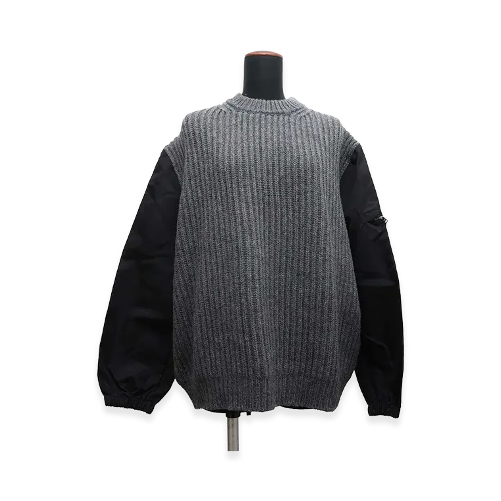 PRADA Re-Nylon Docking Knit Pullover Seater "Grey/Black"